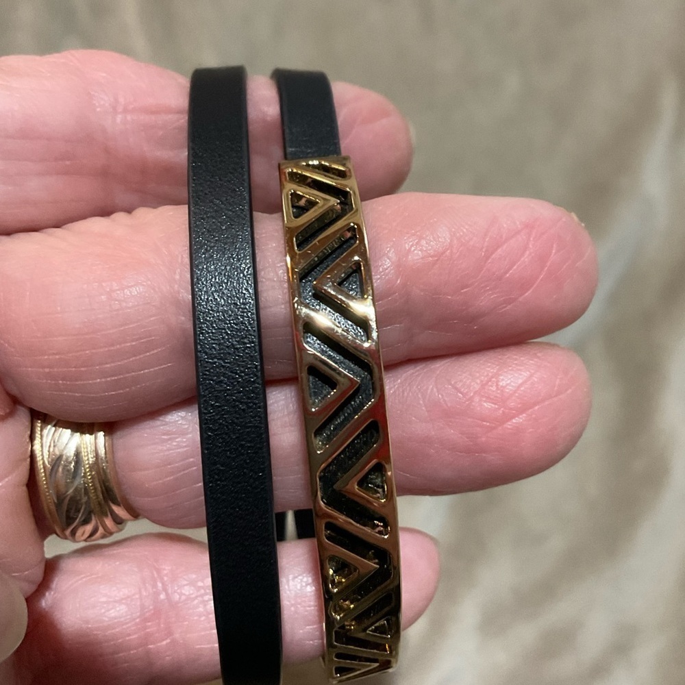 Stella & Dot Double Wrap Leather Bracelet